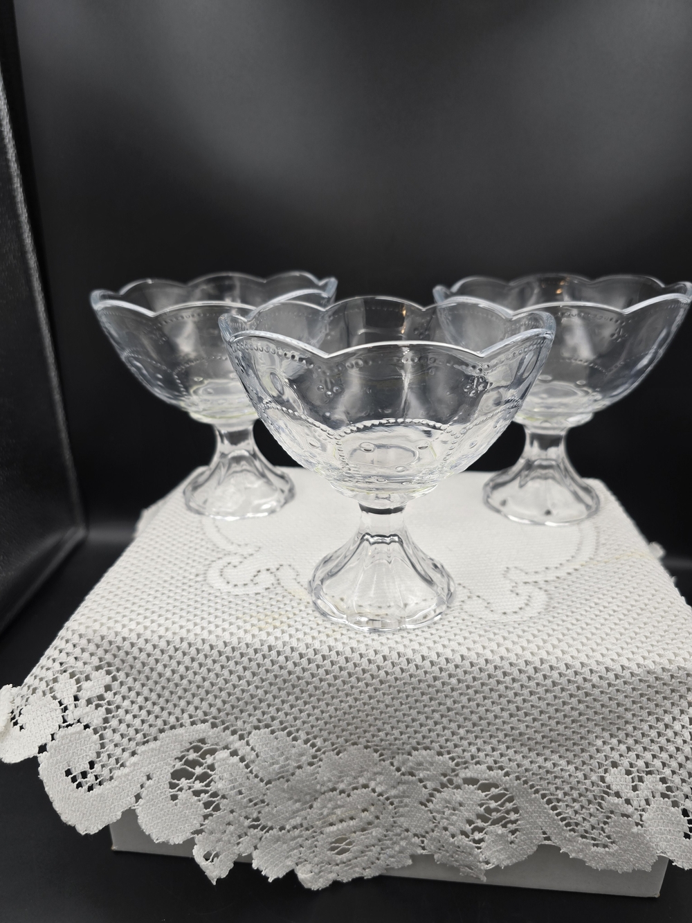 Clear Glass Dessert Compote - Set of 3